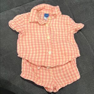 Pink and White Checkered Baby Outfit